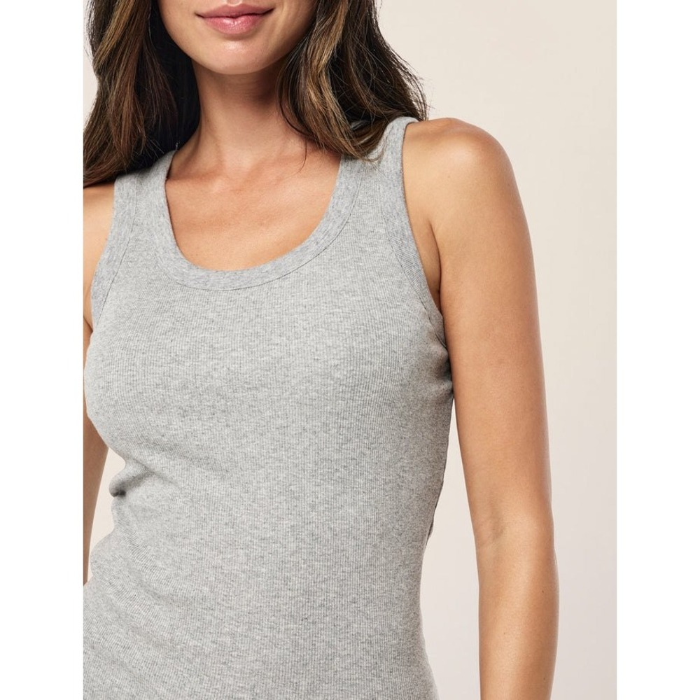 Papinelle Milla Rib Shelf Bra Tank Grey size large NWT - Picture 2 of 11